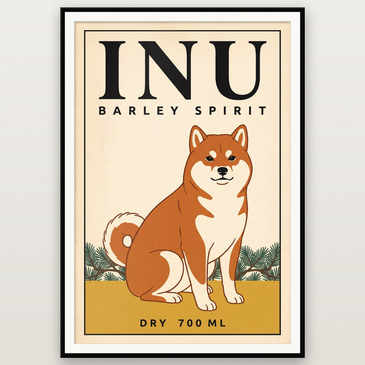Inu Barley Spirit Label Art Print