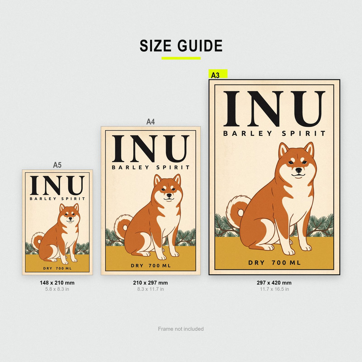 Inu Barley Spirit Label Art Print