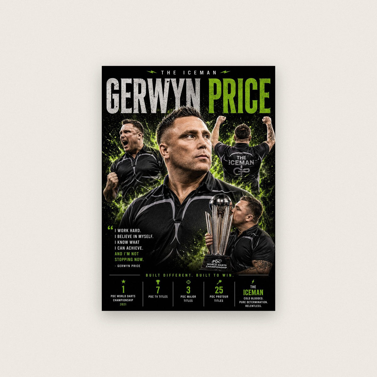 Gerwyn Price "The Iceman" Darts Champion Print