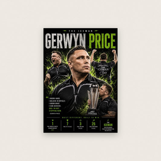 Gerwyn Price "The Iceman" Darts Champion Print