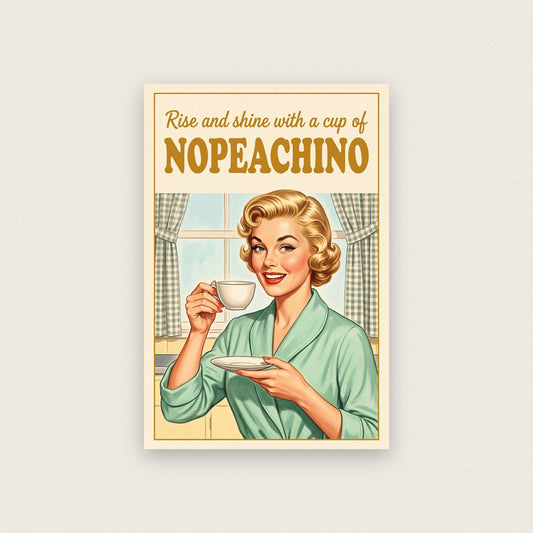 Nopeachino Funny Coffee Art Print