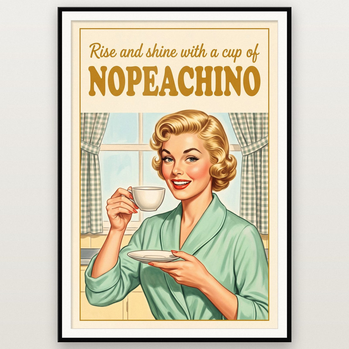 Nopeachino Funny Coffee Art Print