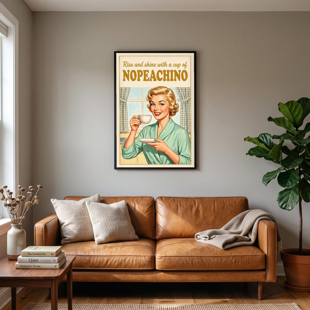 Nopeachino Funny Coffee Art Print