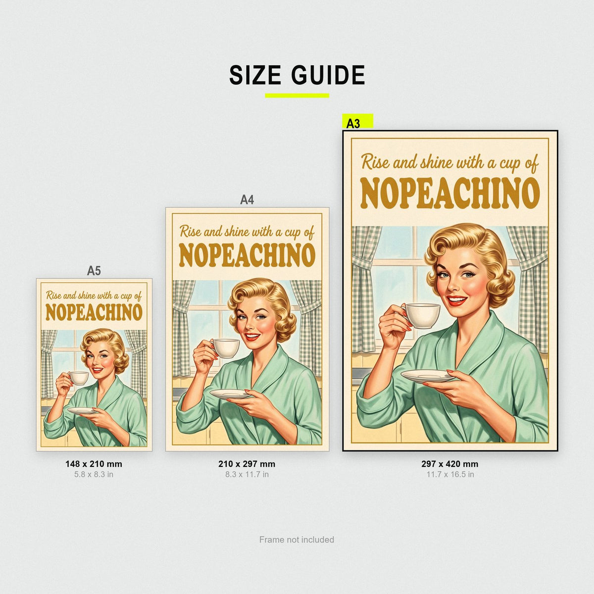 Nopeachino Funny Coffee Art Print