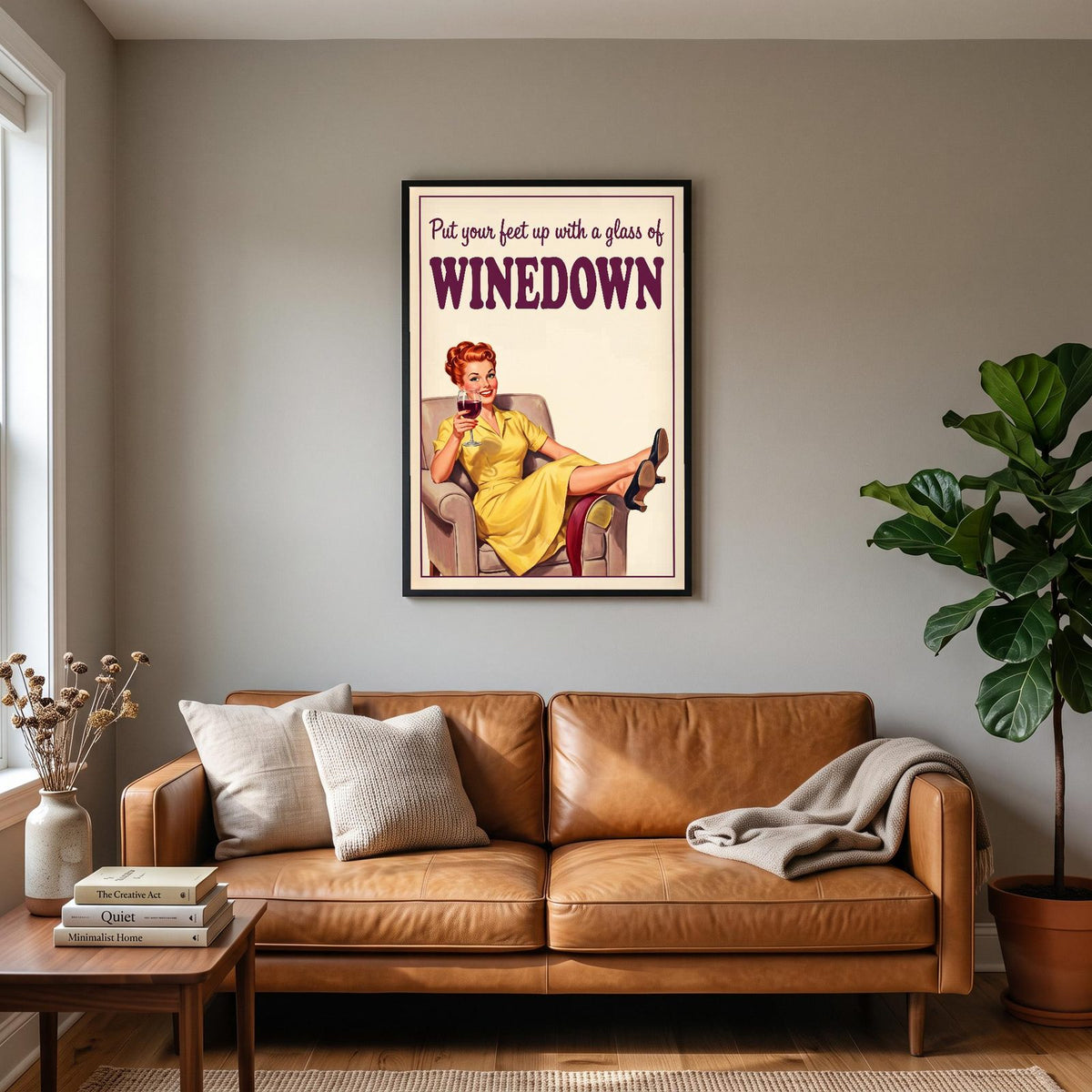 Winedown Funny Wine Art Print