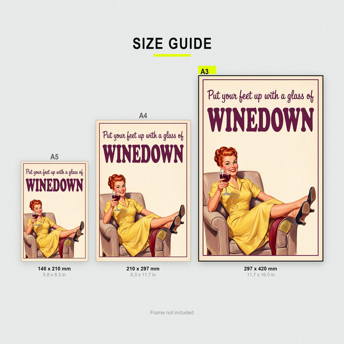 Winedown Funny Wine Art Print