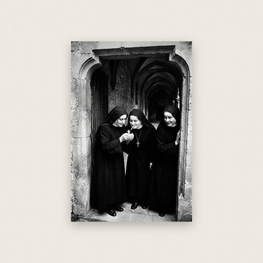 Nuns In The Doorway Black And White Photographic Print