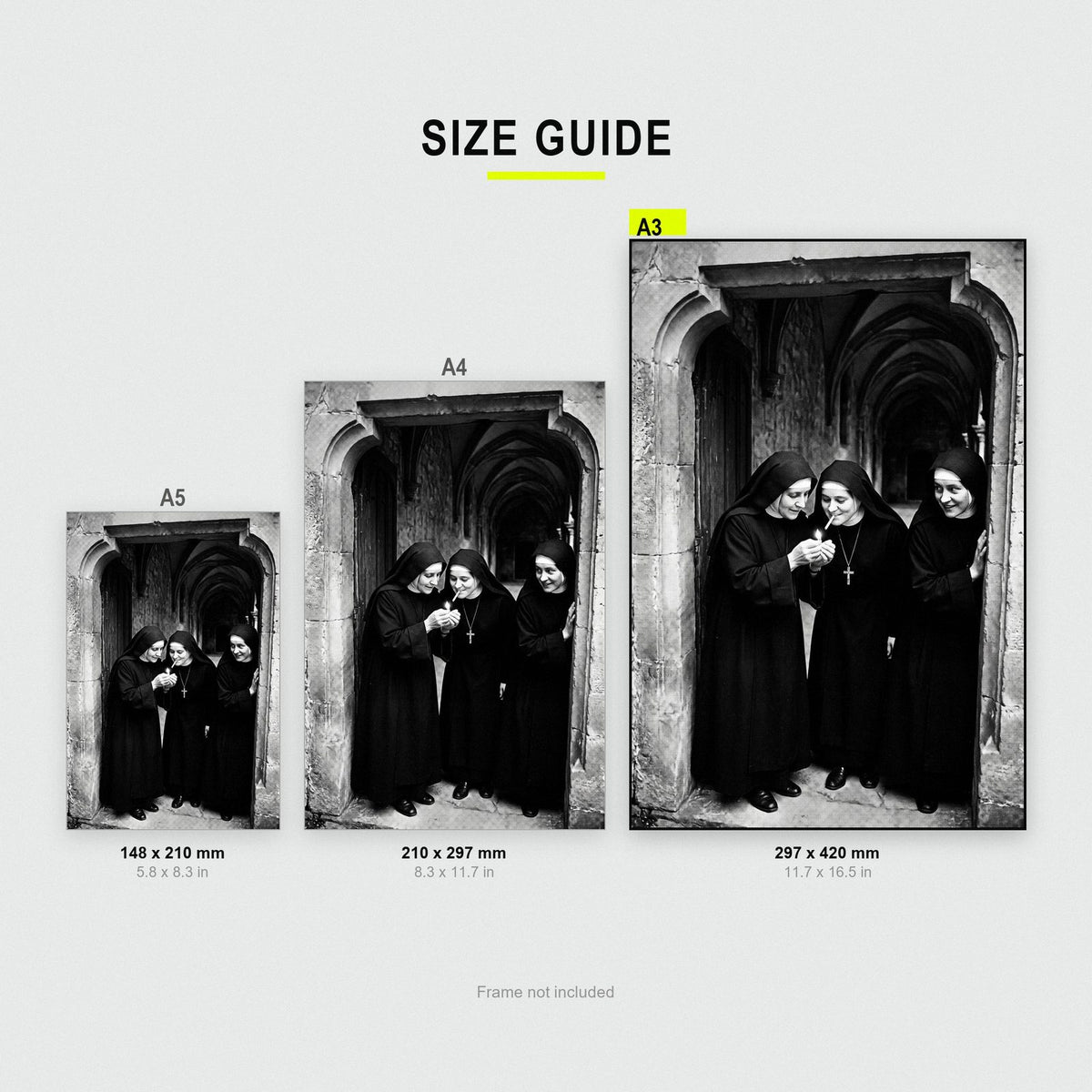 Nuns In The Doorway Black And White Photographic Print