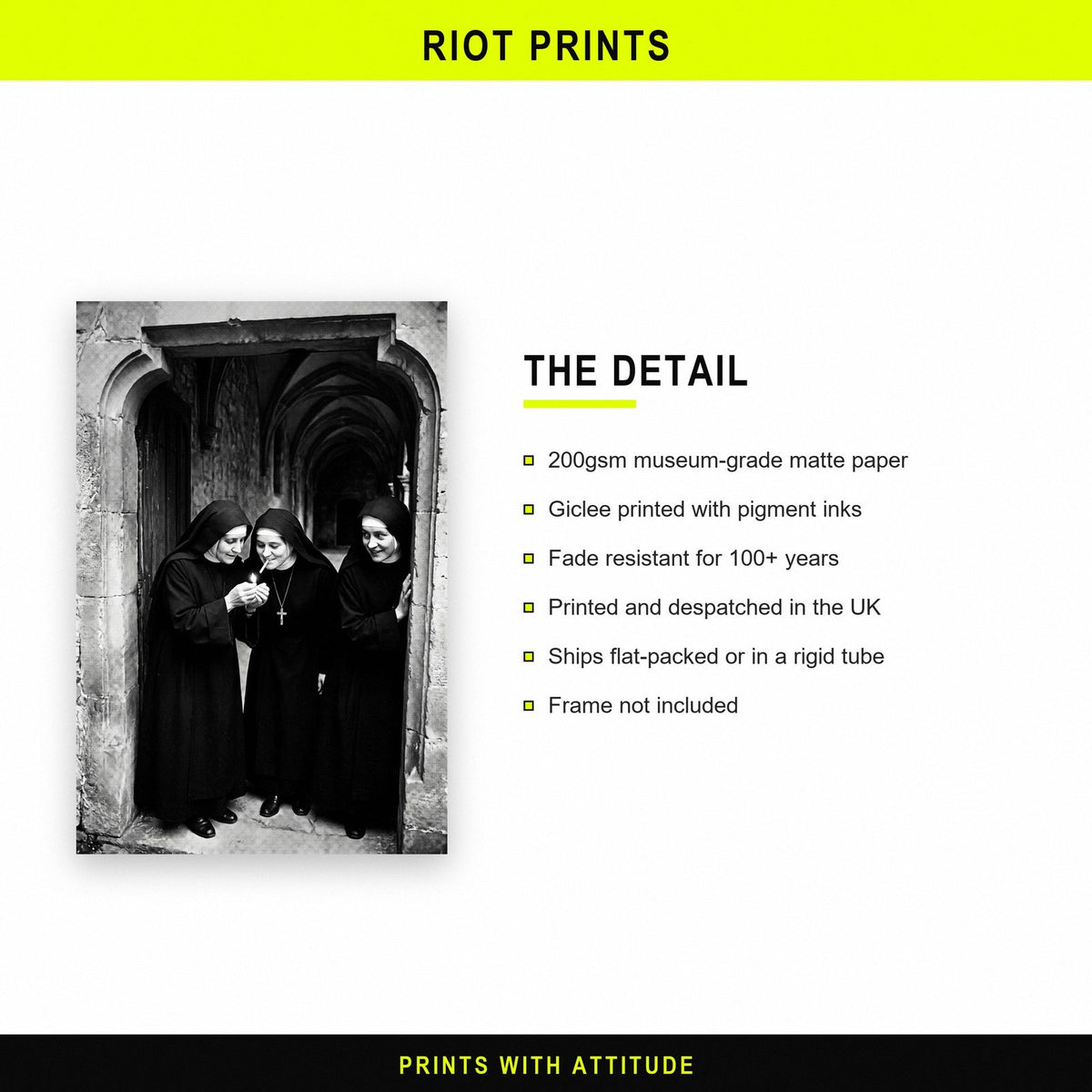 Nuns In The Doorway Black And White Photographic Print