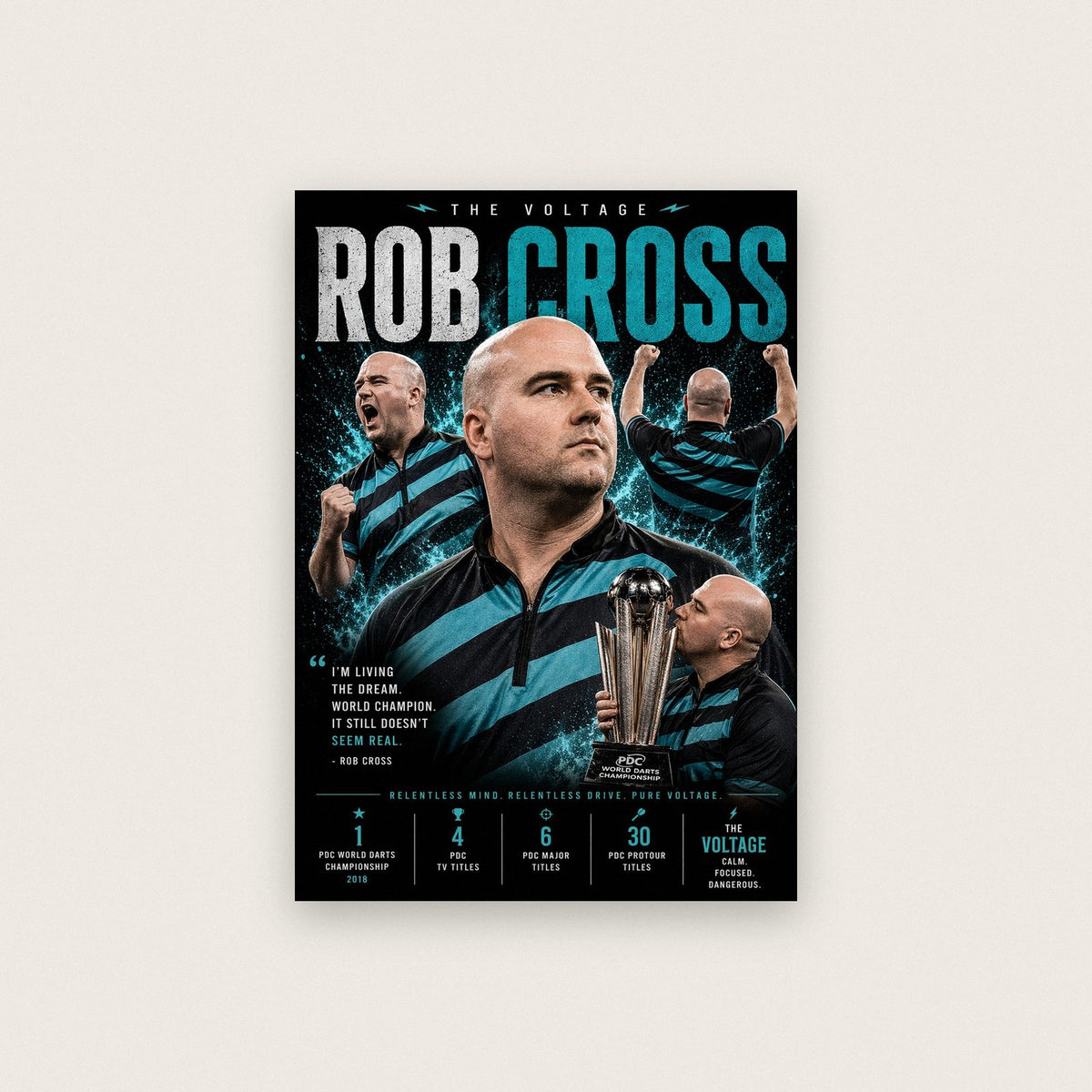 Rob Cross "The Voltage" PDC World Champion Darts Poster