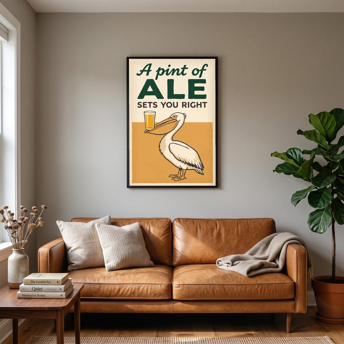 A Pint Of Ale Sets You Right Pelican Art Print
