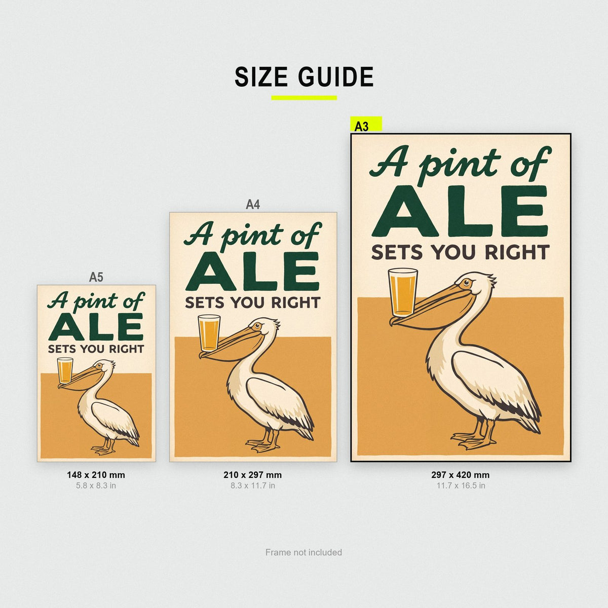 A Pint Of Ale Sets You Right Pelican Art Print