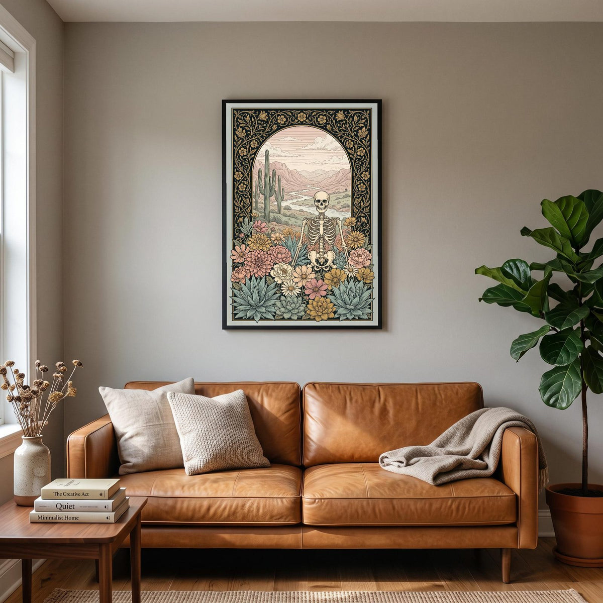 Desert Bloom Skeleton Art Print