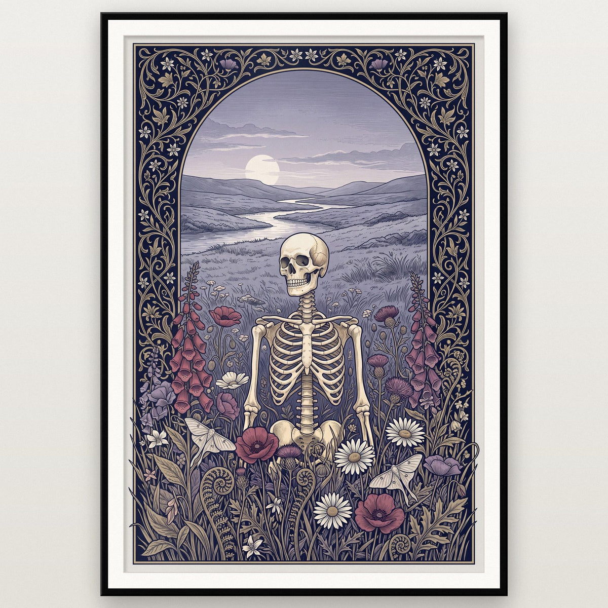 Moonlit Moor Skeleton Art Print