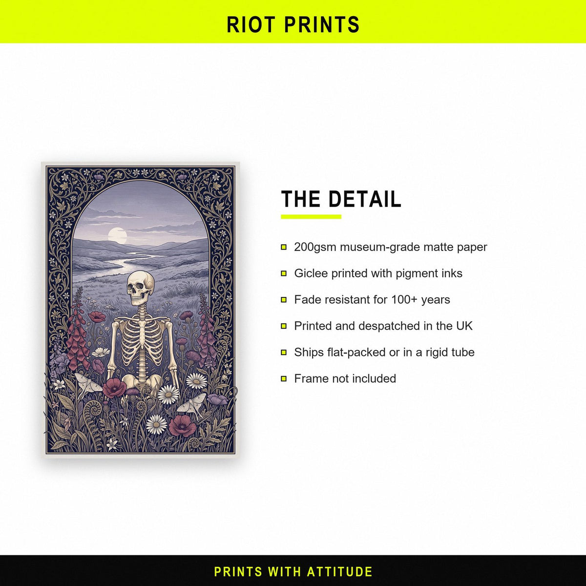 Moonlit Moor Skeleton Art Print