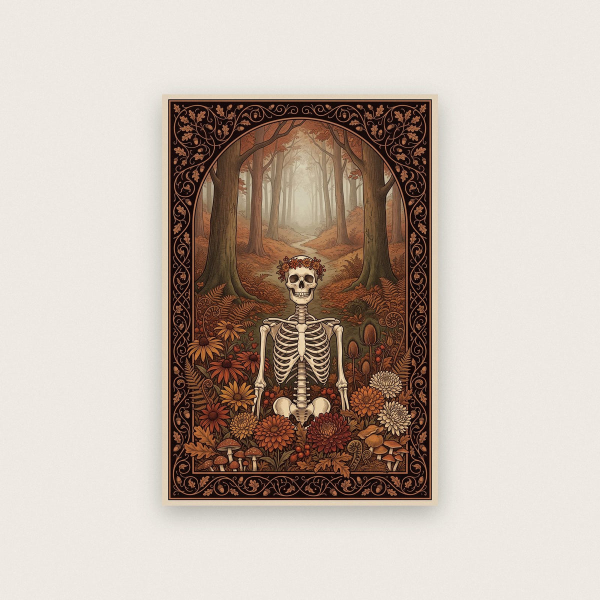 Autumn Forest Skeleton Art Print