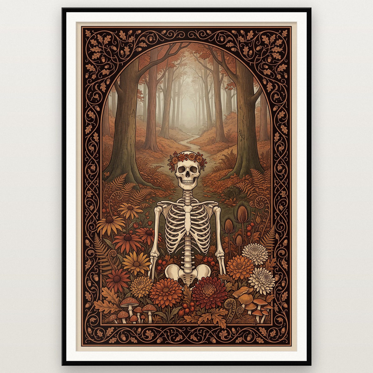 Autumn Forest Skeleton Art Print