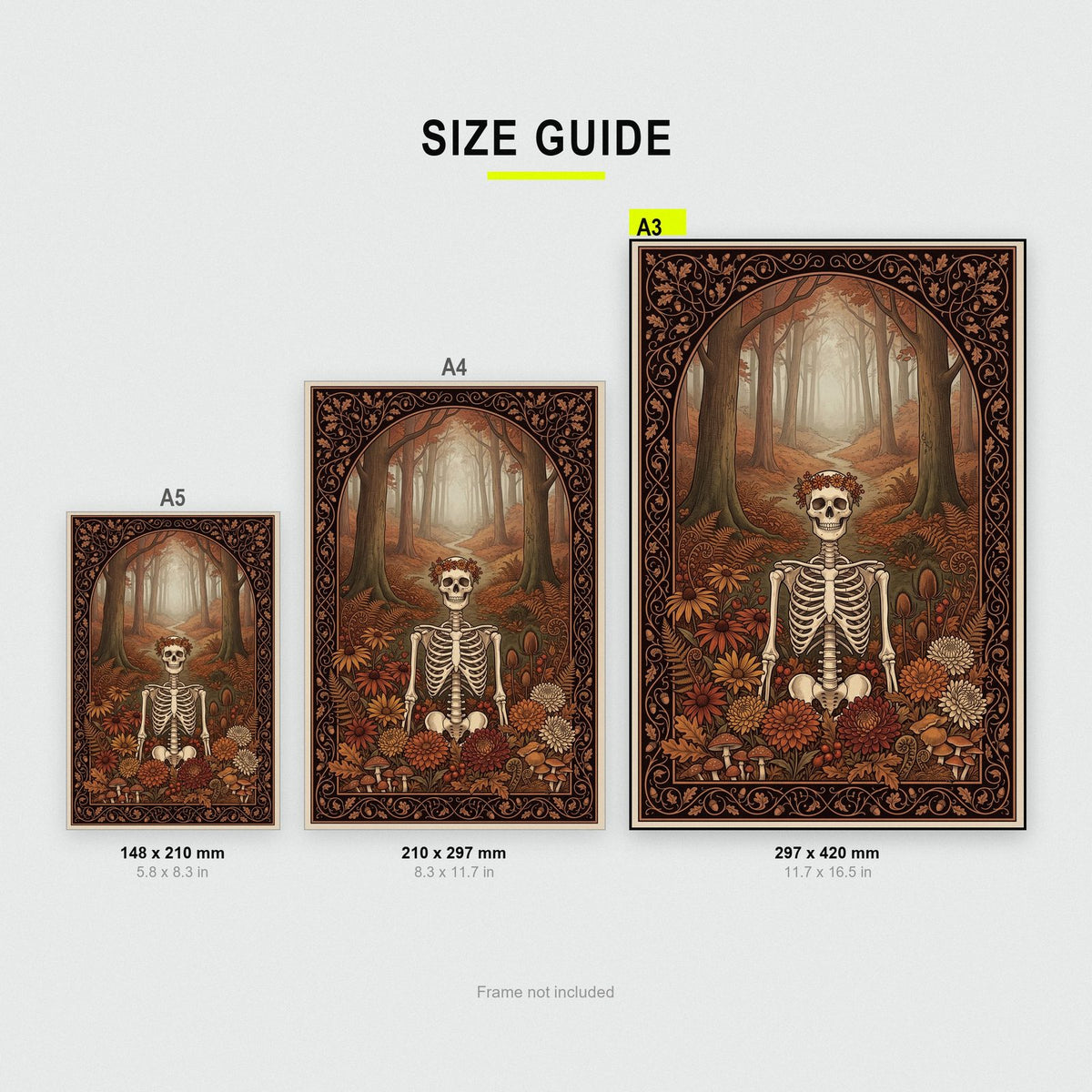 Autumn Forest Skeleton Art Print