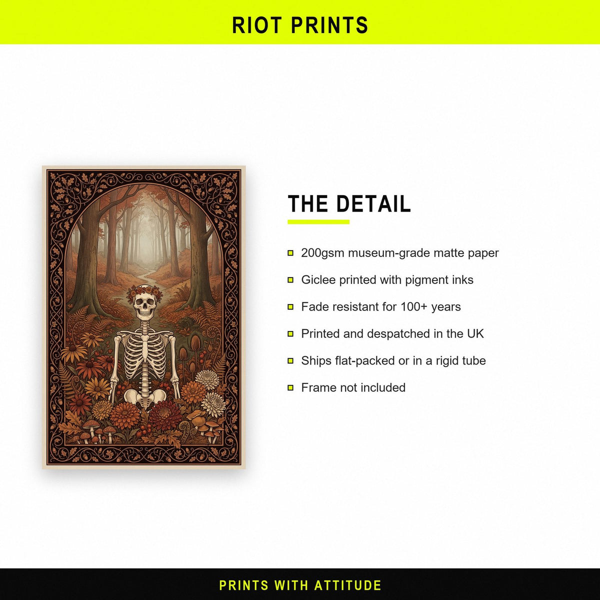 Autumn Forest Skeleton Art Print
