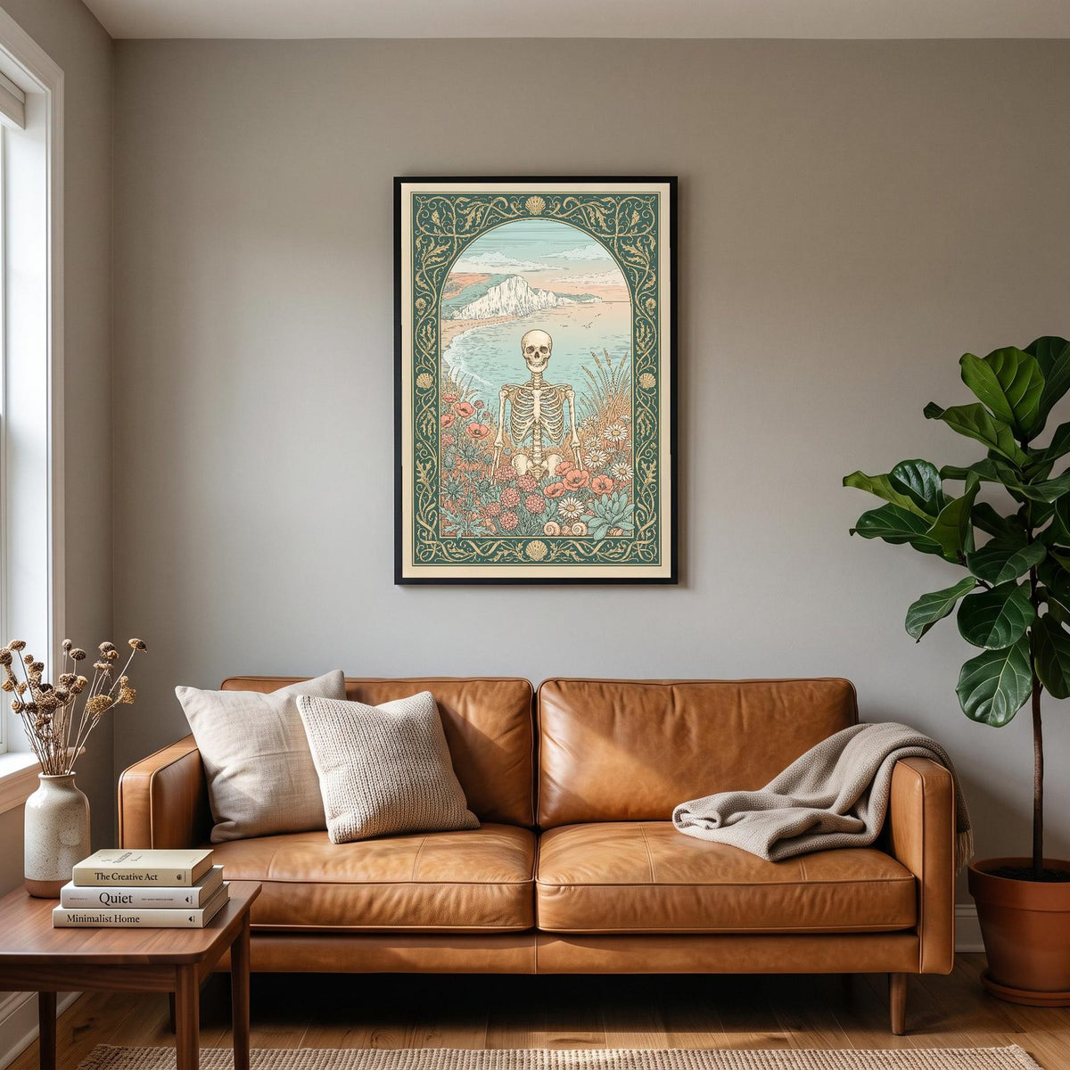 Chalk Coast Skeleton Art Print