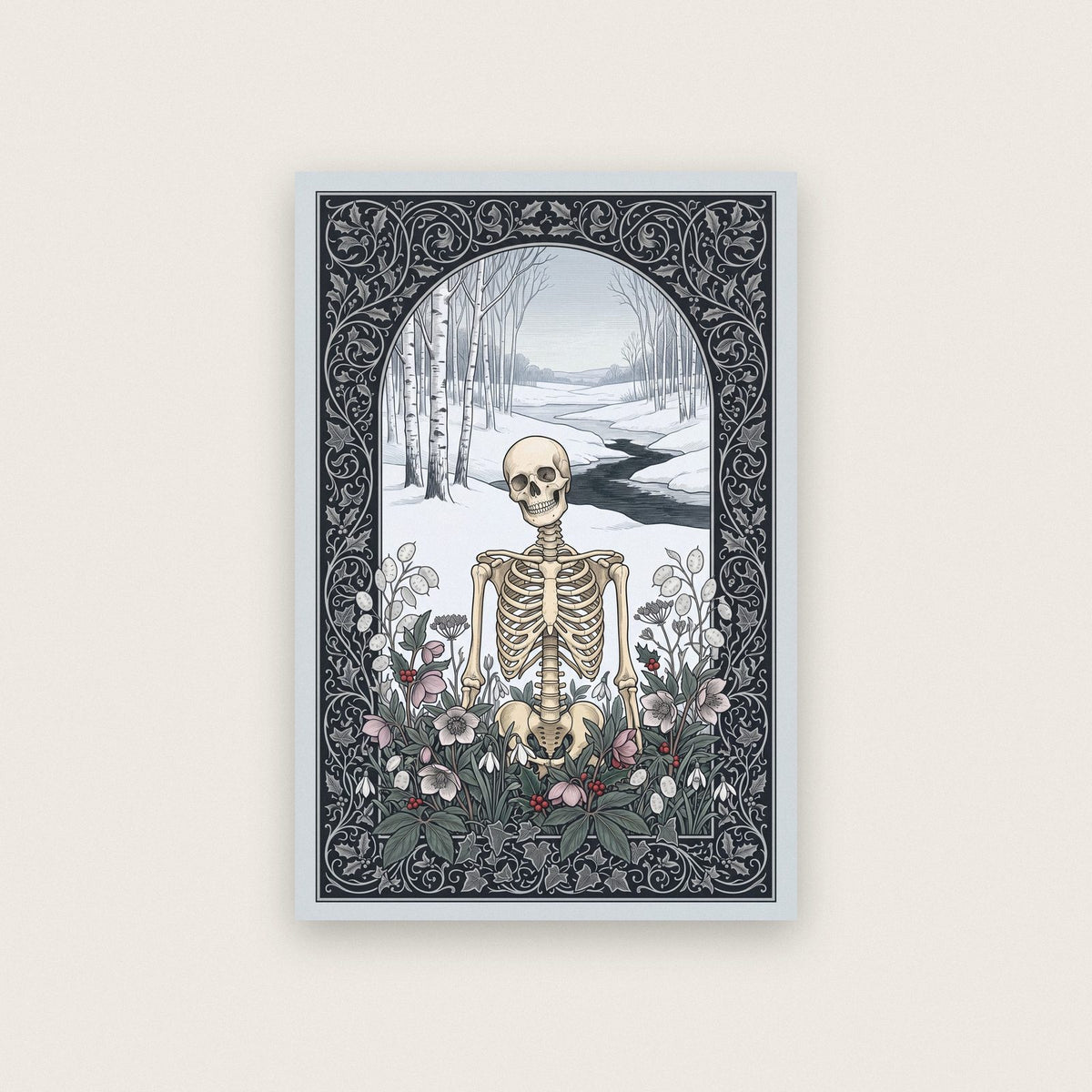 Winter Birch Skeleton Art Print
