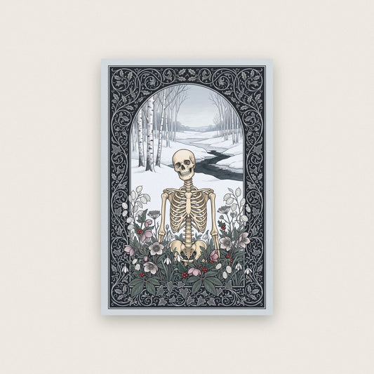 Winter Birch Skeleton Art Print