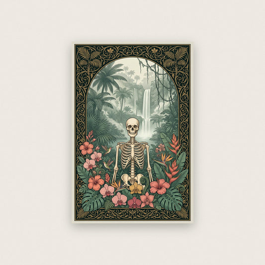 Jungle Falls Skeleton Art Print