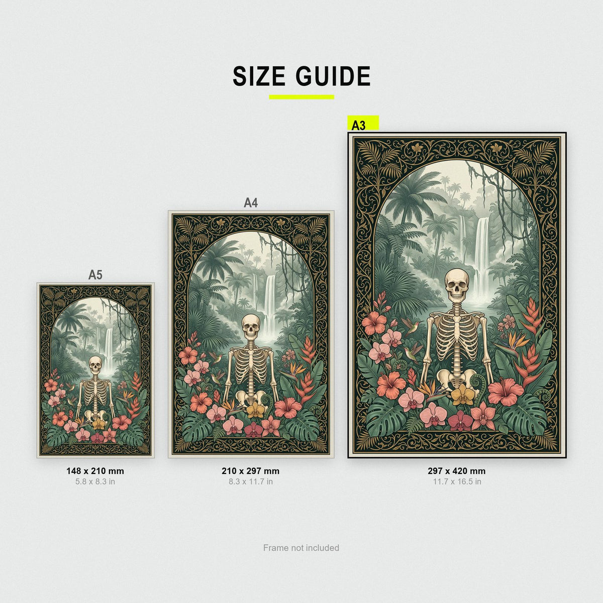 Jungle Falls Skeleton Art Print