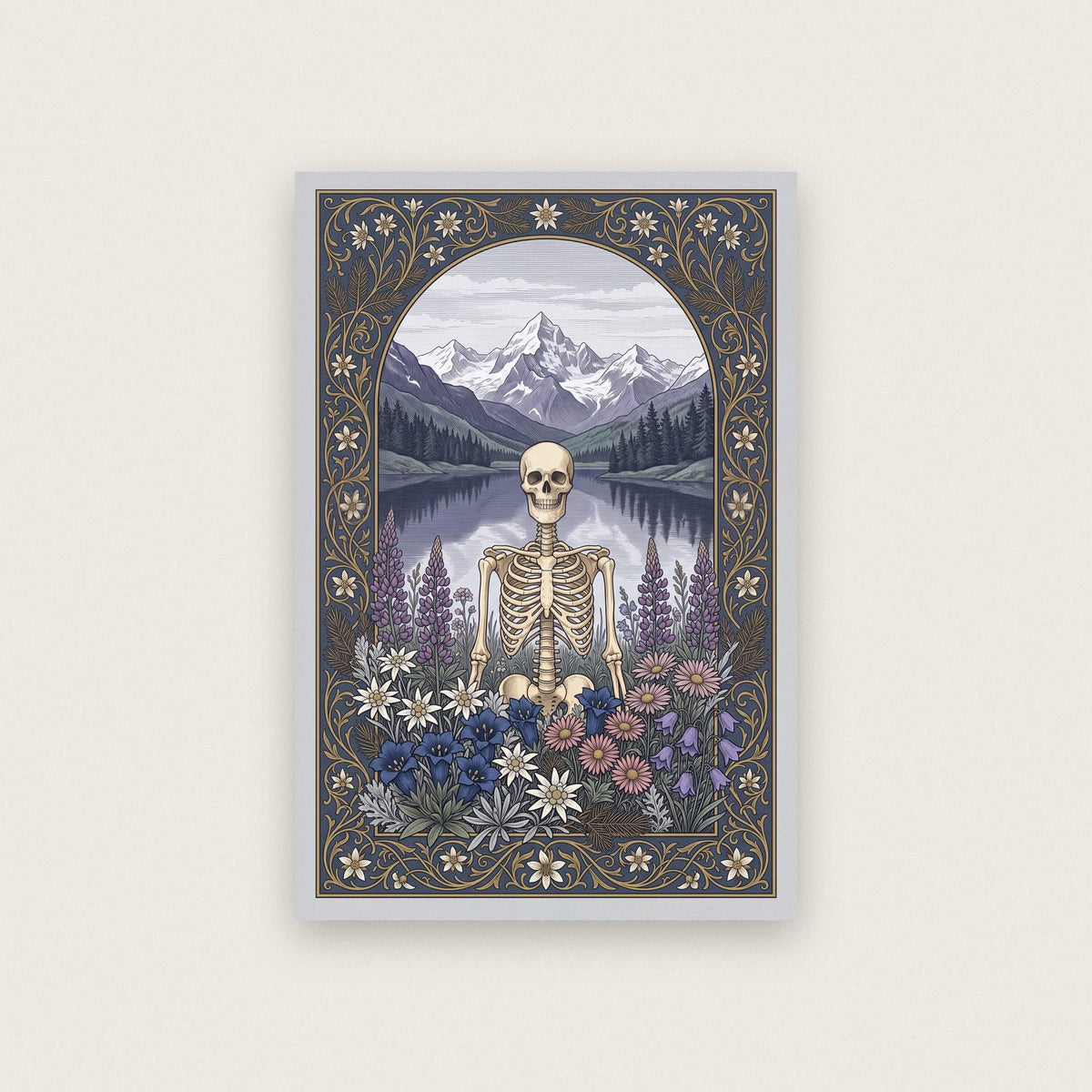 Alpine Lake Skeleton Art Print