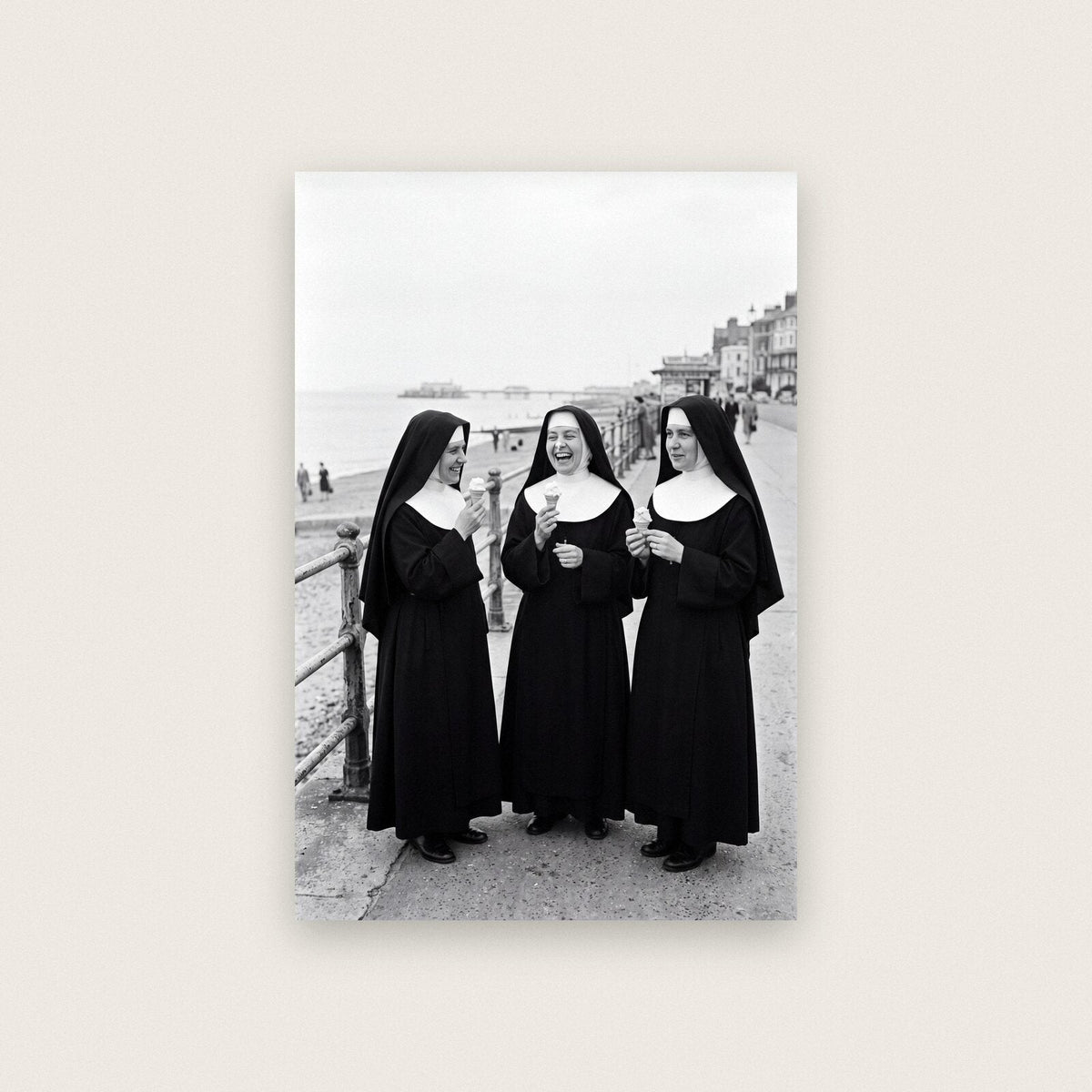 Nuns With Ice Creams — black and white photographic art print