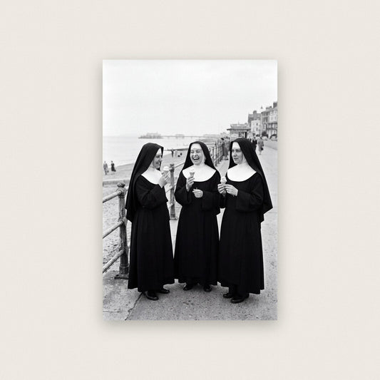 Nuns With Ice Creams — black and white photographic art print