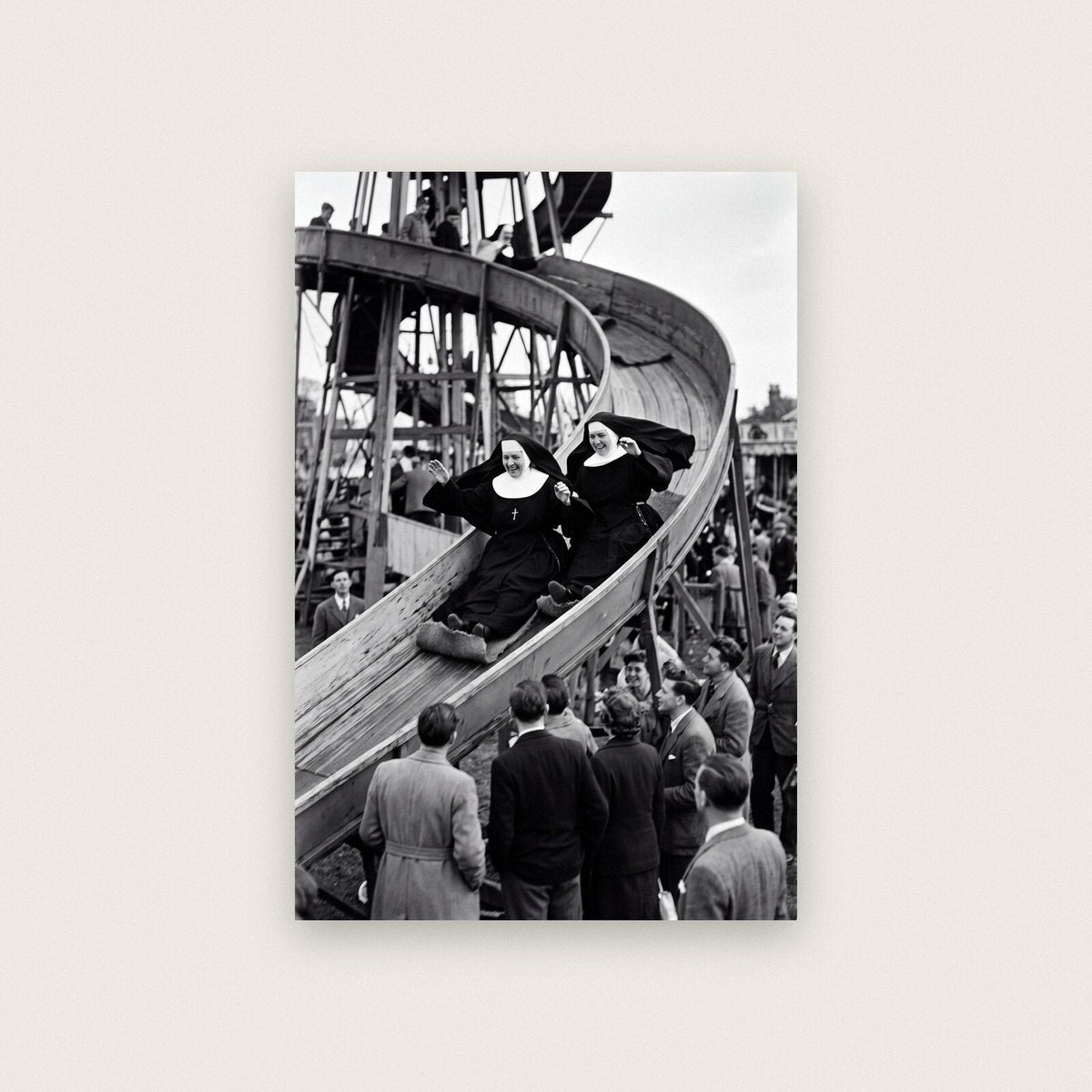 Nuns On The Helter Skelter — black and white photographic art print