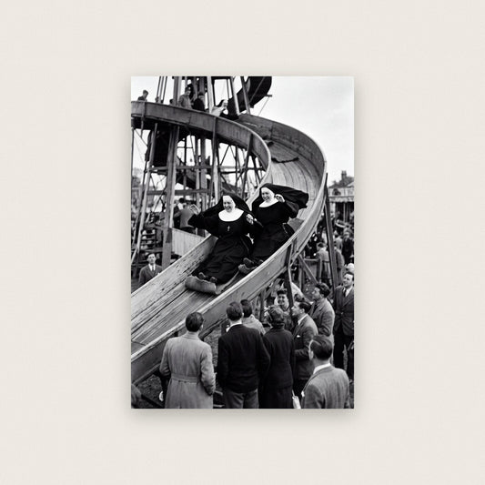 Nuns On The Helter Skelter — black and white photographic art print