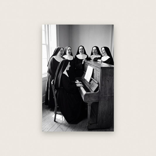 Nuns Around The Piano — black and white photographic art print