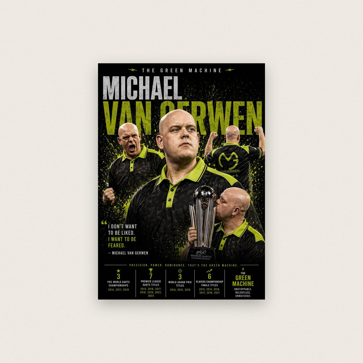 Michael Van Gerwen "Green Machine" Darts Print