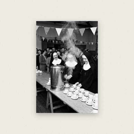 Nuns And The Tea Urn — black and white photographic art print