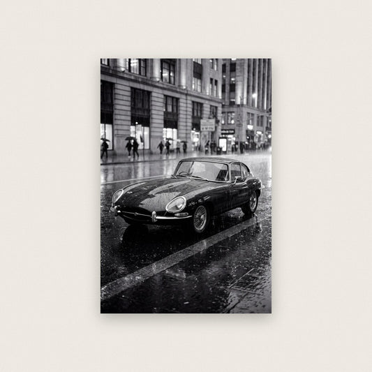 Boulevard Rain Classic Car Photographic Art Print
