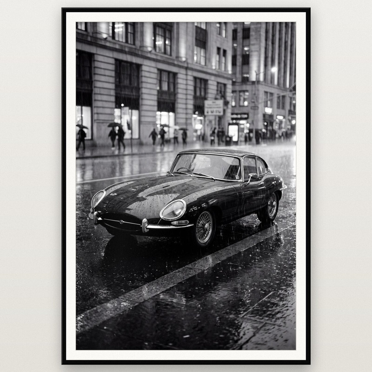 Boulevard Rain Classic Car Photographic Art Print