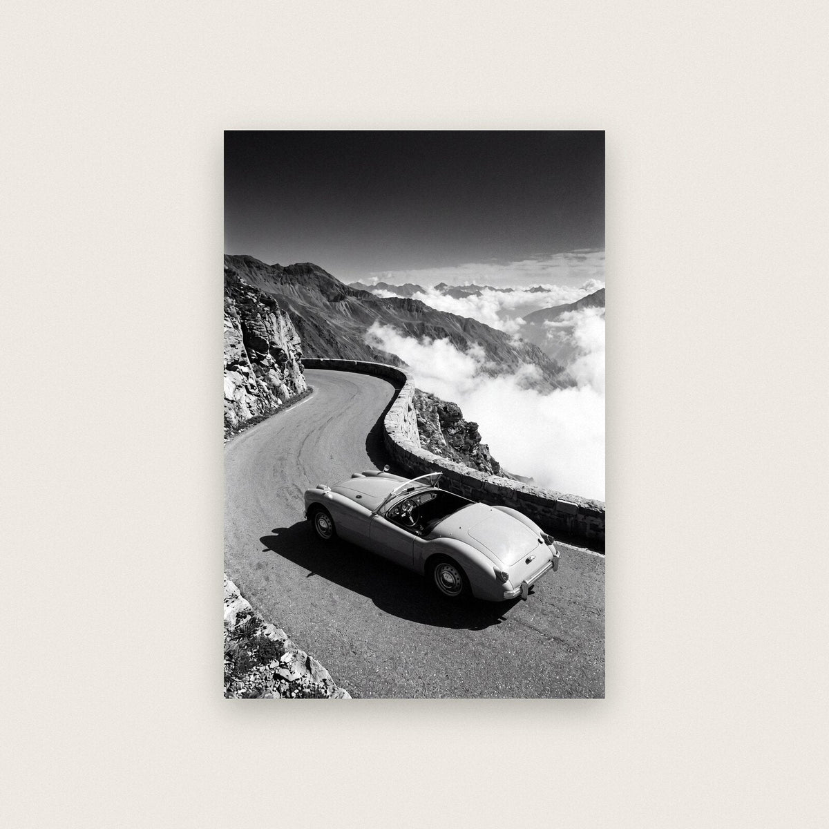 Alpine Pass Classic Car Photographic Art Print