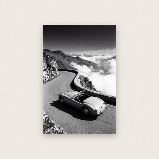 Alpine Pass Classic Car Photographic Art Print