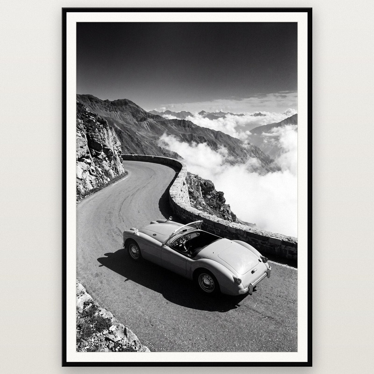 Alpine Pass Classic Car Photographic Art Print