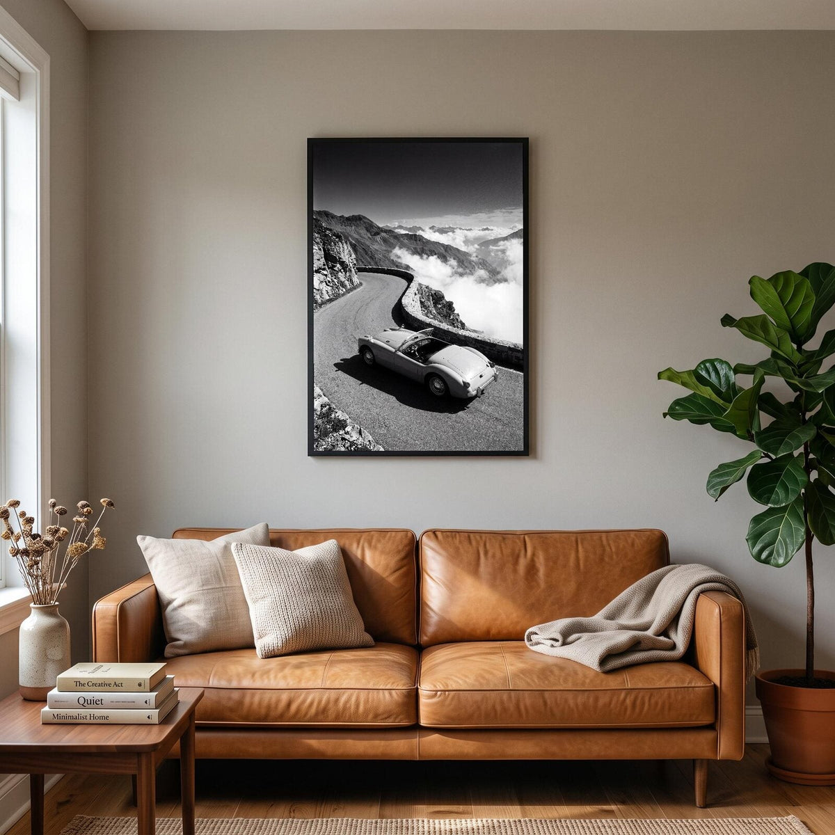 Alpine Pass Classic Car Photographic Art Print