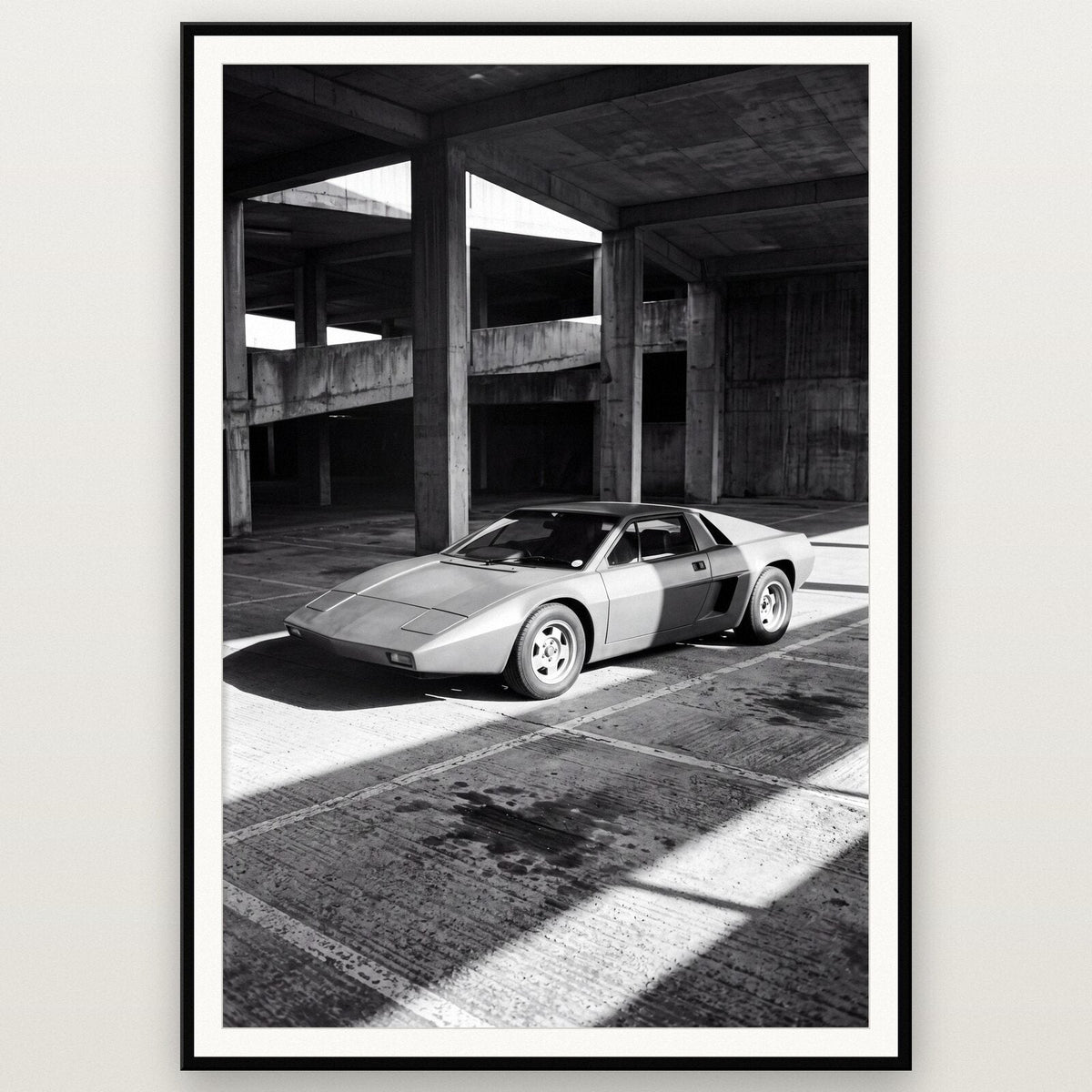 Concrete Deck Classic Car Photographic Art Print