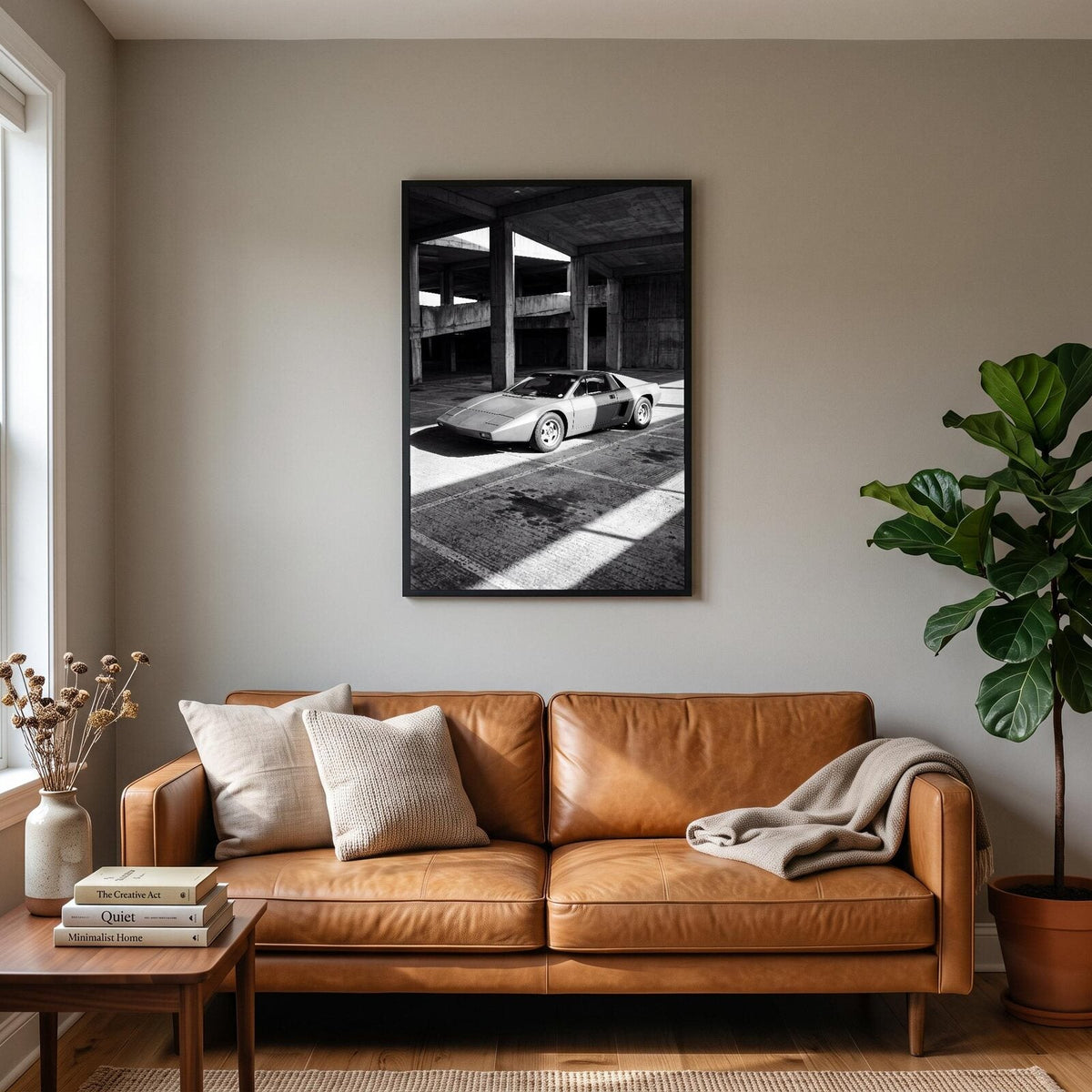 Concrete Deck Classic Car Photographic Art Print