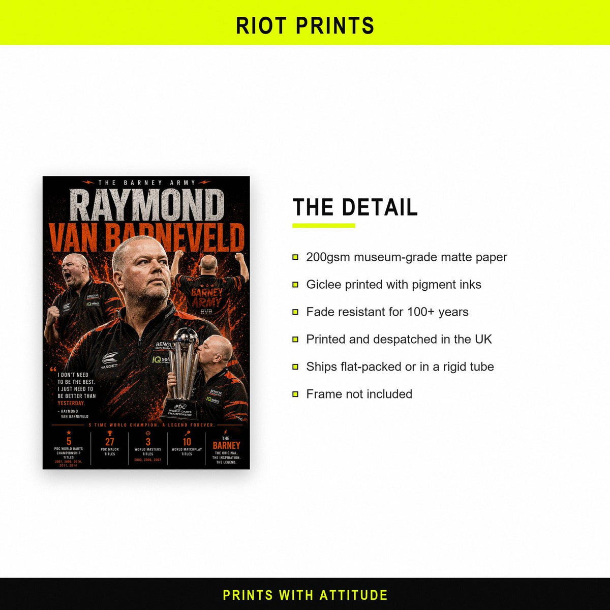 Raymond Van Barneveld Darts Print paper and printing specification