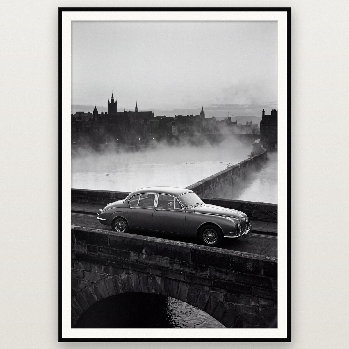 Stone Bridge Classic Car Photographic Art Print