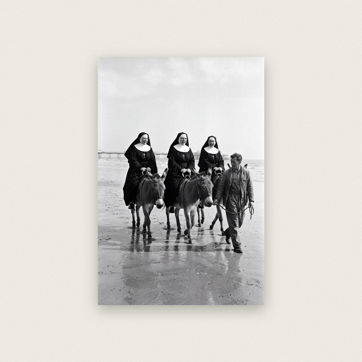 Nuns On The Donkeys — black and white photographic art print