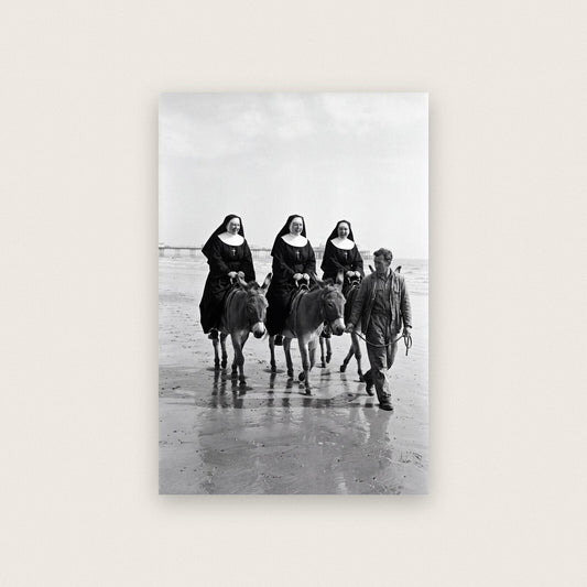 Nuns On The Donkeys — black and white photographic art print