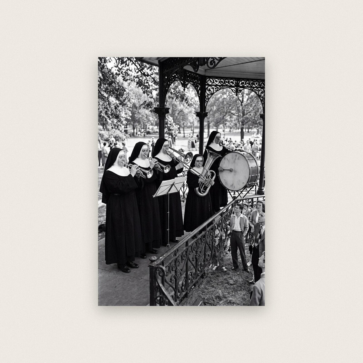 Nuns And The Brass Band — black and white photographic art print