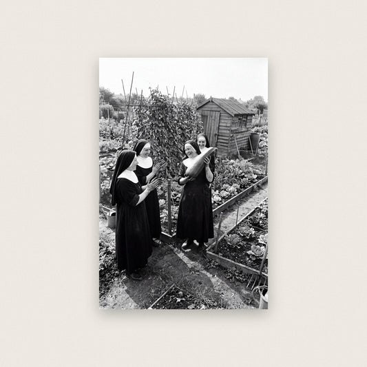 Nuns On The Allotment — black and white photographic art print